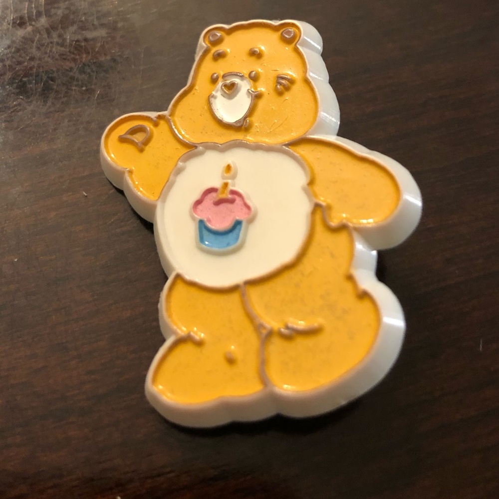 Vintage Care Bear Birthday Bear Pin